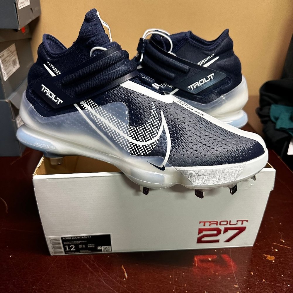 Nike Mens Navy Force Zoom Trout 7 CI3134-403 Metal Baseball Cleats Sz 11.5 or 13